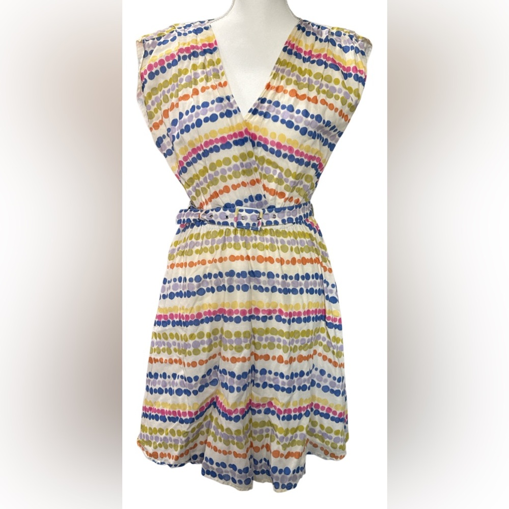 Presley Skye Multicolor Dot Dress with Belt